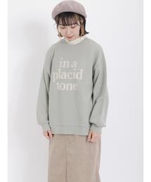 飛び裏毛微起毛ロゴ刺繍スウェット