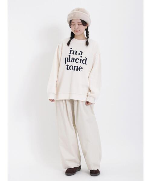 Samansa Mos2(サマンサ モスモス)の「飛び裏毛微起毛ロゴ刺繍スウェット(Tシャツ/カットソー・レディース・キナリ/ブラック/ピンク/グリーン・F)」の20枚目の写真