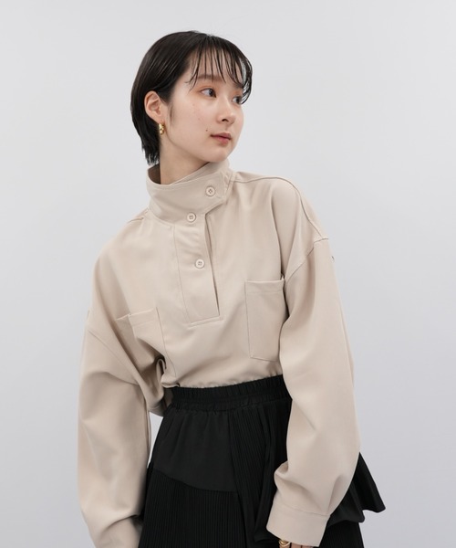 Uenui（ウニュイ）の「【ZOZO限定】スタンドカラー オーバーシャツ