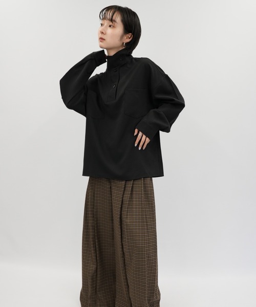 Uenui（ウニュイ）の「【ZOZO限定】スタンドカラー オーバーシャツ