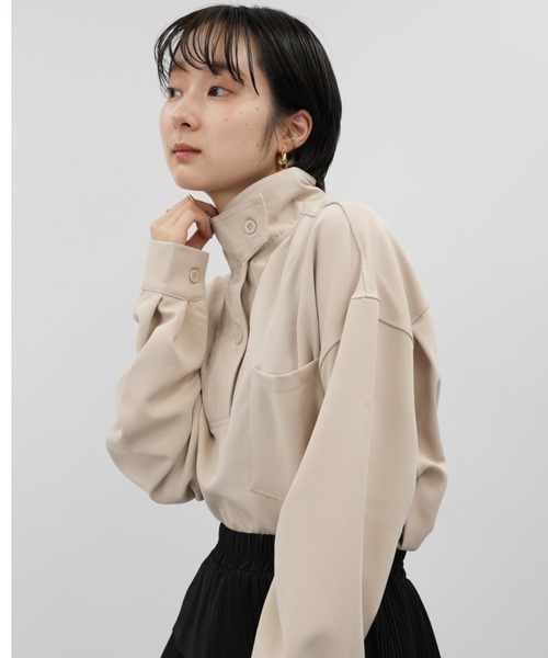 Uenui（ウニュイ）の「【ZOZO限定】スタンドカラー オーバーシャツ