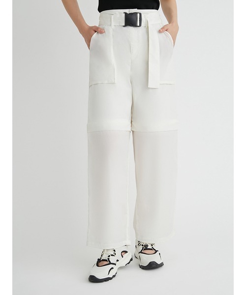 emmi（エミ）の「【emmi atelier】撥水2wayナイロンワークパンツ（カーゴパンツ・レディース・チャコールグレー/ライム/ホワイト・0/1）」の20枚目の写真