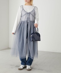 チュールフリルキャミソールワンピース