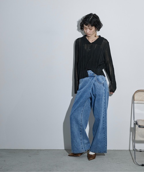 クロスウエストアシメラップデニムパンツ（デニムパンツ）｜THE YOn