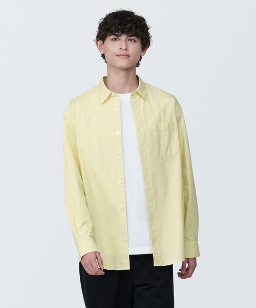 無印良品（ムジルシリョウヒン）の「紳士　洗いざらしブロード長袖シャツ（シャツ/ブラウス・メンズ・ライトグリーン系1/ホワイト/ブルー系5/グレー系その他2/ホワイト系2/ライトピンク/ブラック/ブルー/ライトイエロー・XS/XL/M/S/L）」の9枚目の写真