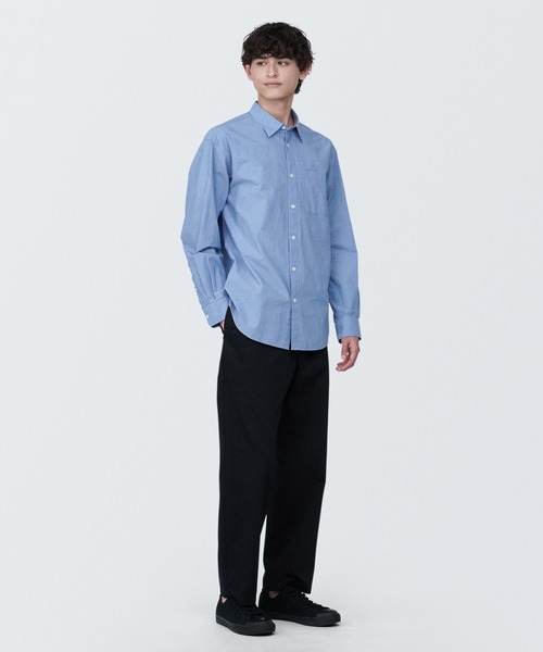 無印良品（ムジルシリョウヒン）の「紳士　洗いざらしブロード長袖シャツ（シャツ/ブラウス・メンズ・ライトグリーン系1/ホワイト/ブルー系5/グレー系その他2/ホワイト系2/ライトピンク/ブラック/ブルー/ライトイエロー・XS/XL/M/S/L）」の15枚目の写真