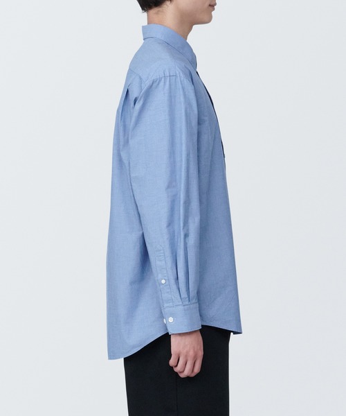 無印良品（ムジルシリョウヒン）の「紳士　洗いざらしブロード長袖シャツ（シャツ/ブラウス・メンズ・ライトグリーン系1/ホワイト/ブルー系5/グレー系その他2/ホワイト系2/ライトピンク/ブラック/ブルー/ライトイエロー・XS/XL/M/S/L）」の19枚目の写真