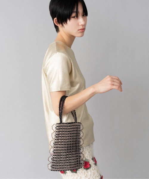 Casselini(キャセリーニ)の「Casselini(キャセリーニ)スカラップビーズバック(ハンドバッグ・レディース・アイボリー/ブラック/シルバー/ピンク・FREE)」の3枚目の写真