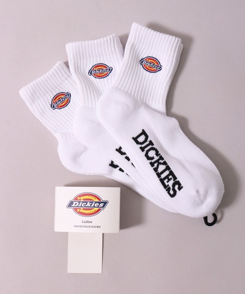 Dickies（ディッキーズ）の「(GA)【Dickies】【3足セット】ブランドロゴマーク クォーターソックス（ソックス/靴下・メンズ・ブラック/オフホワイト・23-25cm/25-27CM）」の3枚目の写真