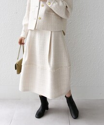 SHIPS any | SHIPS any: ツイード バレル コクーン スカート［NAVY BLUE］(スカート)