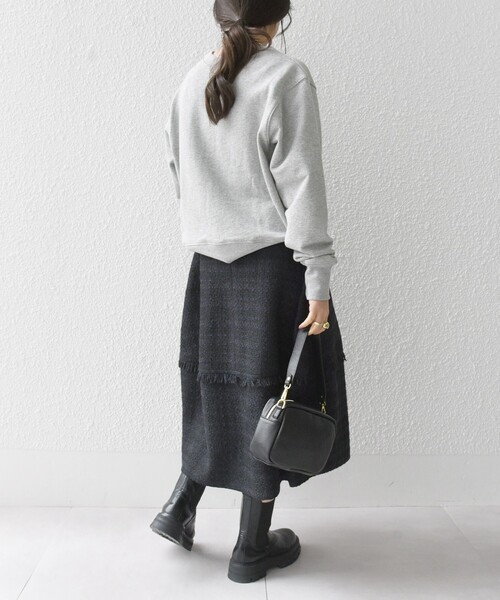 シップス エニィ（SHIPS any）/SHIPS any: ツイード バレル コクーン スカート［NAVY BLUE］ SHIPS any（シップス エニィ）の「SHIPS any: ツイード バレル