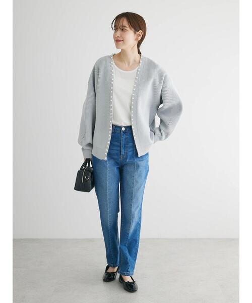 Green　Parks（グリーンパークス）の「GUMストレッチセンター切替テーパードデニムパンツ（デニムパンツ・レディース・ライトブルー/ブルー・L/M）」の11枚目の写真