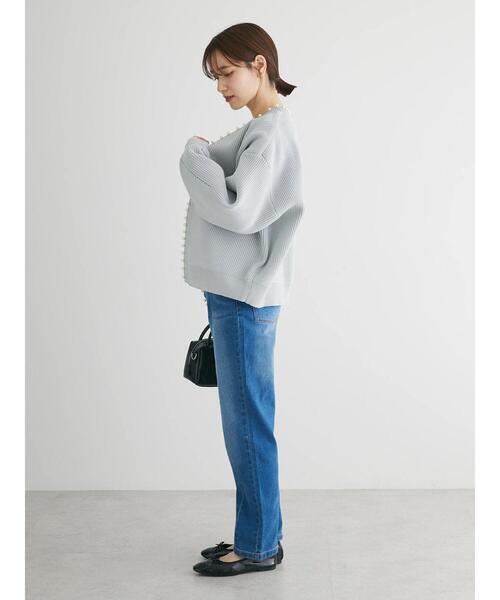 Green　Parks（グリーンパークス）の「GUMストレッチセンター切替テーパードデニムパンツ（デニムパンツ・レディース・ライトブルー/ブルー・L/M）」の12枚目の写真