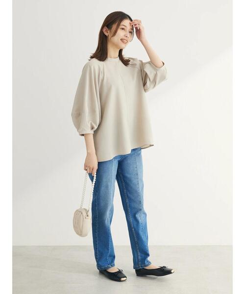 Green　Parks（グリーンパークス）の「GUMストレッチセンター切替テーパードデニムパンツ（デニムパンツ・レディース・ライトブルー/ブルー・L/M）」の19枚目の写真