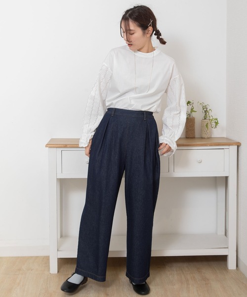 POU DOU DOU（プードゥドゥ）の「イージータックパンツ（その他パンツ・レディース・インディゴブルー/キナリ・3）」の18枚目の写真
