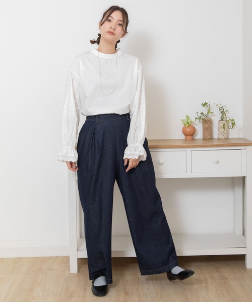 POU DOU DOU（プードゥドゥ）の「イージータックパンツ（その他パンツ・レディース・インディゴブルー/キナリ・3）」の19枚目の写真