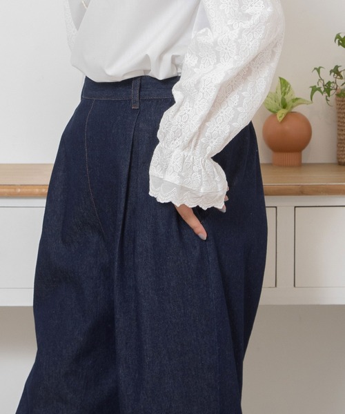 POU DOU DOU（プードゥドゥ）の「イージータックパンツ（その他パンツ・レディース・インディゴブルー/キナリ・3）」の10枚目の写真
