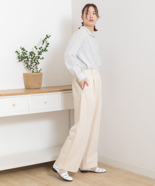 POU DOU DOU（プードゥドゥ）の「イージータックパンツ（その他パンツ・レディース・インディゴブルー/キナリ・3）」の5枚目の写真