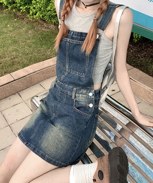 残り僅か【DSQUARED2】デニムジャンパースカート ミニサロペット 残り僅か【DSQUARED2】デニムジャンパースカート ミニサロペット