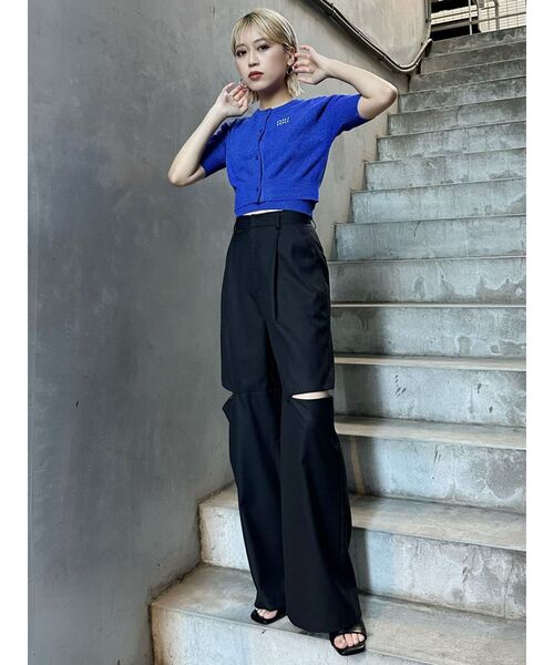 MURUA（ムルーア）の「カットアウトタックパンツ（その他パンツ・レディース・ブラック/ベージュ/グレー・1/2）」の8枚目の写真