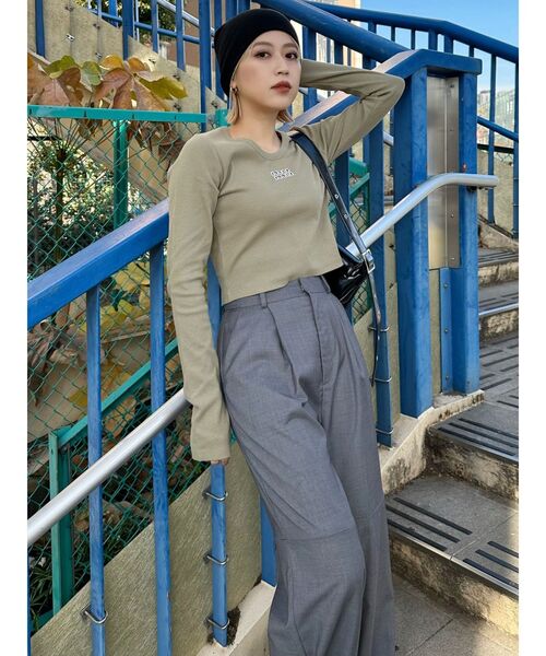 MURUA（ムルーア）の「カットアウトタックパンツ（その他パンツ・レディース・ブラック/ベージュ/グレー・1/2）」の12枚目の写真