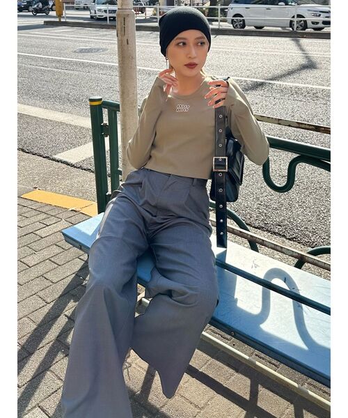 MURUA（ムルーア）の「カットアウトタックパンツ（その他パンツ・レディース・ブラック/ベージュ/グレー・1/2）」の14枚目の写真