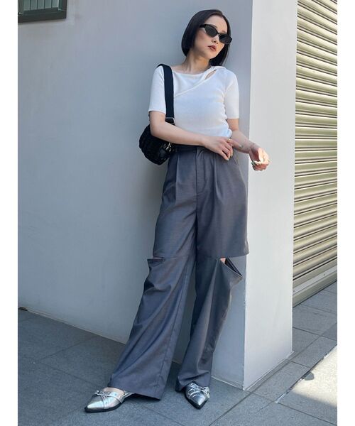 MURUA（ムルーア）の「カットアウトタックパンツ（その他パンツ・レディース・ブラック/ベージュ/グレー・1/2）」の20枚目の写真