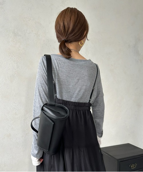 DouDou（ドゥドゥ）の「【WEB限定】チュールティアードキャミワンピース（ワンピース・レディース・ブラック/チャコールグレー・FREE）」の9枚目の写真