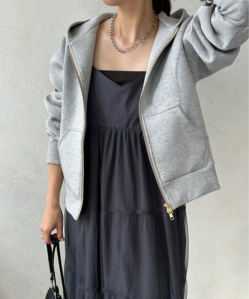 DouDou（ドゥドゥ）の「【WEB限定】チュールティアードキャミワンピース（ワンピース・レディース・ブラック/チャコールグレー・FREE）」の16枚目の写真