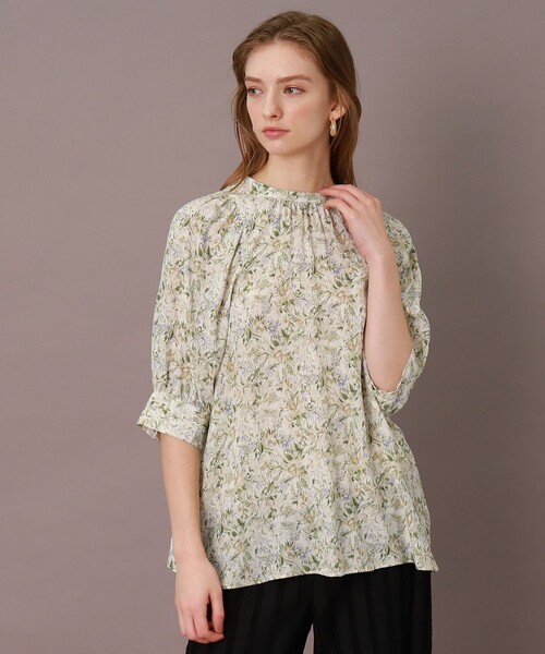 DRESSTERIOR（ドレステリア）の「【洗える/大人フェミニン】イペカフラワープリントボリュームスリーブブラウス（シャツ/ブラウス・レディース・ホワイト系3/チャコール・38/36/34）」の14枚目の写真