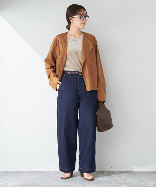 plage(プラージュ)の「Fake Suede Cropped ジャケット(その他アウター・レディース・キャメル・FREE)」の2枚目の写真
