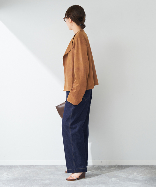 plage(プラージュ)の「Fake Suede Cropped ジャケット(その他アウター・レディース・キャメル・FREE)」の4枚目の写真