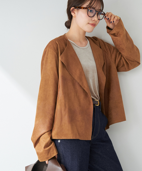 plage(プラージュ)の「Fake Suede Cropped ジャケット(その他アウター・レディース・キャメル・FREE)」の20枚目の写真