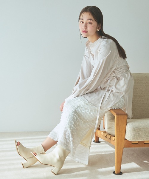 mysty woman(ミスティウーマン)の「クイックドライバンドカラーボリュームシャツ 104668(シャツ/ブラウス・レディース・オフホワイト/ベージュ系その他/ブルー系その他・FREE)」の8枚目の写真