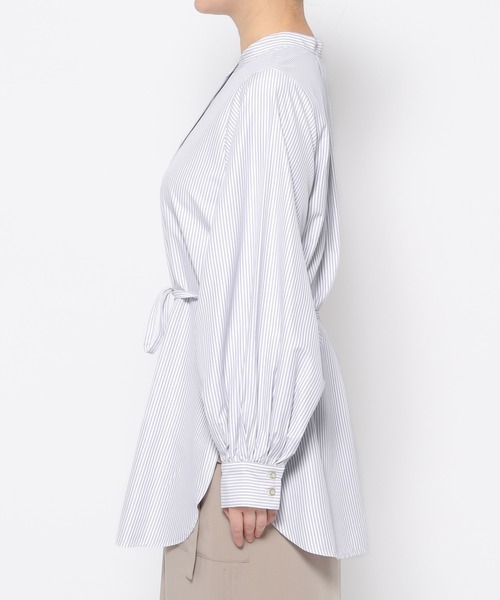 mysty woman(ミスティウーマン)の「クイックドライバンドカラーボリュームシャツ 104668(シャツ/ブラウス・レディース・オフホワイト/ベージュ系その他/ブルー系その他・FREE)」の11枚目の写真