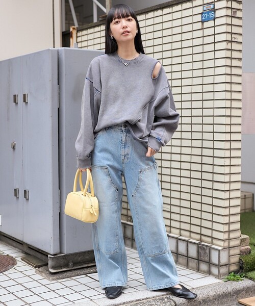 FREAK'S STORE（フリークスストア）の「ダブルニーデニム /カーヴィーパンツ/カーブパンツ（デニムパンツ・レディース・ブルー/ブラック/サックスブルー・SMALL/MEDIUM）」の21枚目の写真