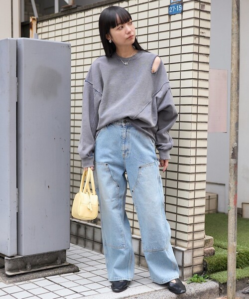 FREAK'S STORE（フリークスストア）の「ダブルニーデニム /カーヴィーパンツ/カーブパンツ（デニムパンツ・レディース・ブルー/ブラック/サックスブルー・SMALL/MEDIUM）」の19枚目の写真