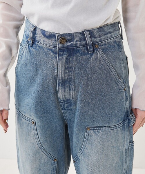 FREAK'S STORE（フリークスストア）の「ダブルニーデニム /カーヴィーパンツ/カーブパンツ（デニムパンツ・レディース・ブルー/ブラック/サックスブルー・SMALL/MEDIUM）」の8枚目の写真