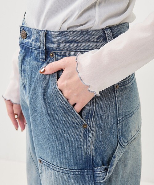 FREAK'S STORE（フリークスストア）の「ダブルニーデニム /カーヴィーパンツ/カーブパンツ（デニムパンツ・レディース・ブルー/ブラック/サックスブルー・SMALL/MEDIUM）」の7枚目の写真