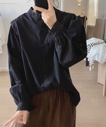 バンドカラーブラウス