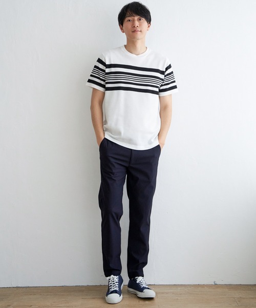 ikka(イッカ)の「パイナップルパネルボーダーTシャツ(Tシャツ/カットソー・メンズ・ホワイト/ネイビー/グレー・M/L/XL/S)」の18枚目の写真