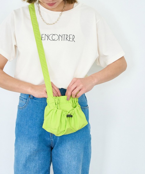 ROPE' PICNIC（ロペピクニック）の「撥水加工/サイドドロストポケットミニショルダーバッグ（ショルダーバッグ・レディース・ブラック/ラベンダー/キナリ/ライトグリーン・FREE）」の6枚目の写真