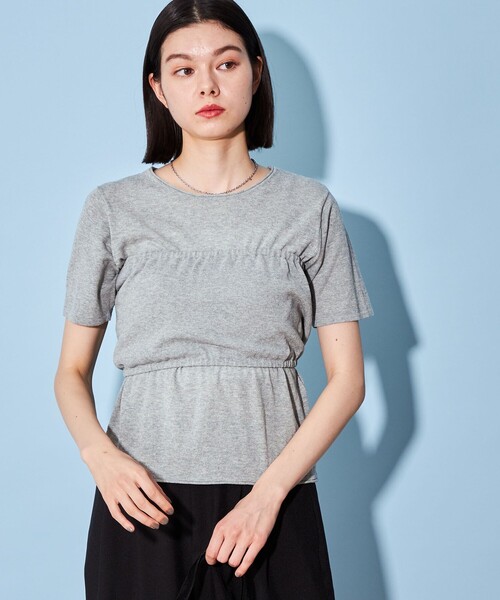 CITEN（シテン）の「＜CITEN＞バンドゥ ニット セット プルオーバー（ニット/セーター・レディース・ライトグレー/ダークグレー・FREE）」の2枚目の写真