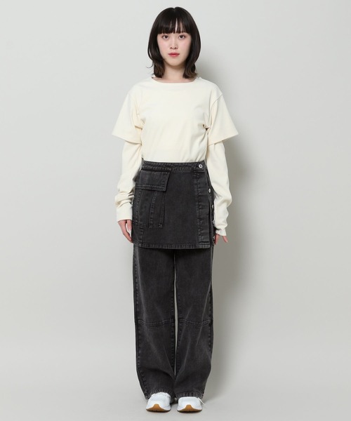 3.3 Field Trip （3.3フィールドトリップ）の「3.3 Field Trip／スカート SET パンツ /レイヤード/3WAY/ラップ/取り外し可能/2994159（デニムパンツ・レディース・ベージュ/ブラック/カーキ・MEDIUM/LARGE）」の19枚目の写真
