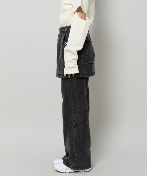 3.3 Field Trip （3.3フィールドトリップ）の「3.3 Field Trip／スカート SET パンツ /レイヤード/3WAY/ラップ/取り外し可能/2994159（デニムパンツ・レディース・ベージュ/ブラック/カーキ・MEDIUM/LARGE）」の21枚目の写真