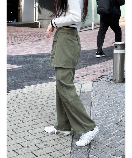 3.3 Field Trip （3.3フィールドトリップ）の「3.3 Field Trip／スカート SET パンツ /レイヤード/3WAY/ラップ/取り外し可能/2994159（デニムパンツ・レディース・ベージュ/ブラック/カーキ・MEDIUM/LARGE）」の6枚目の写真
