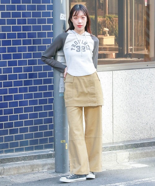 3.3 Field Trip （3.3フィールドトリップ）の「3.3 Field Trip／スカート SET パンツ /レイヤード/3WAY/ラップ/取り外し可能/2994159（デニムパンツ・レディース・ベージュ/ブラック/カーキ・MEDIUM/LARGE）」の12枚目の写真