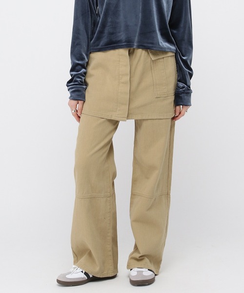 3.3 Field Trip （3.3フィールドトリップ）の「3.3 Field Trip／スカート SET パンツ /レイヤード/3WAY/ラップ/取り外し可能/2994159（デニムパンツ・レディース・ベージュ/ブラック/カーキ・MEDIUM/LARGE）」の16枚目の写真