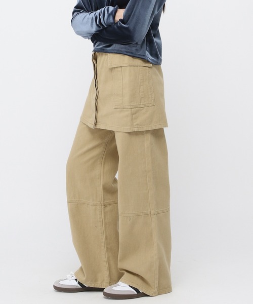 3.3 Field Trip （3.3フィールドトリップ）の「3.3 Field Trip／スカート SET パンツ /レイヤード/3WAY/ラップ/取り外し可能/2994159（デニムパンツ・レディース・ベージュ/ブラック/カーキ・MEDIUM/LARGE）」の17枚目の写真