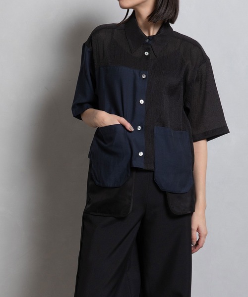 MARECHAL TERRE(マルシャルテル)の「シアーシャツ(シャツ/ブラウス・レディース・ホワイト/ブラック/グレー系その他/カーキ・MEDIUM)」の20枚目の写真